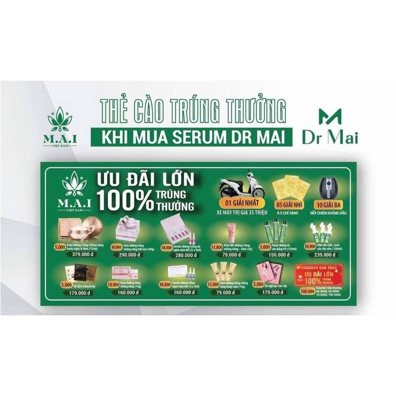 Combo 2 Nguyên Chất DR MAI, Serum Dr Mai hỗ trợ giảm mụn đẹp da,phù hợp cho da dầu mụn, nhạy cảm