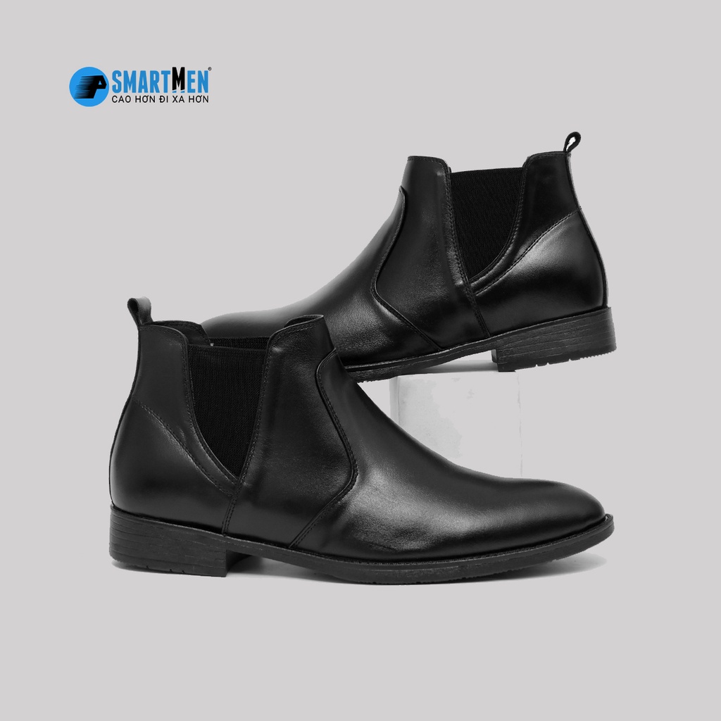 Chelsea Boot Da bò Tăng chiều cao SMARTMEN GD-366 Đen