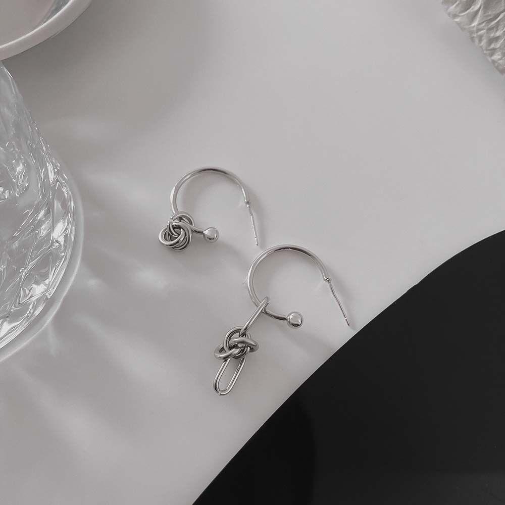 Bông Tai Dáng Dài Thắt Nút Họa Tiết Hình Học Phong Cách Hàn Quốc Thời Trang Cho Nữ