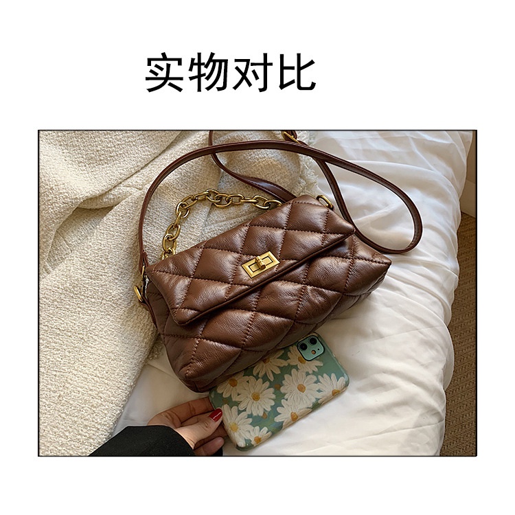 Túi đeo vai JASMIN NOIR hình vuông cỡ nhỏ phối dây đeo kiểu xích thời trang sành điệu cho nữ