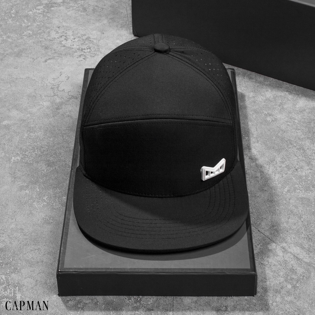 Mũ lưỡi trai CAPMAN chính hãng full box, nón kết nam snapback vải dù CM63 màu đen