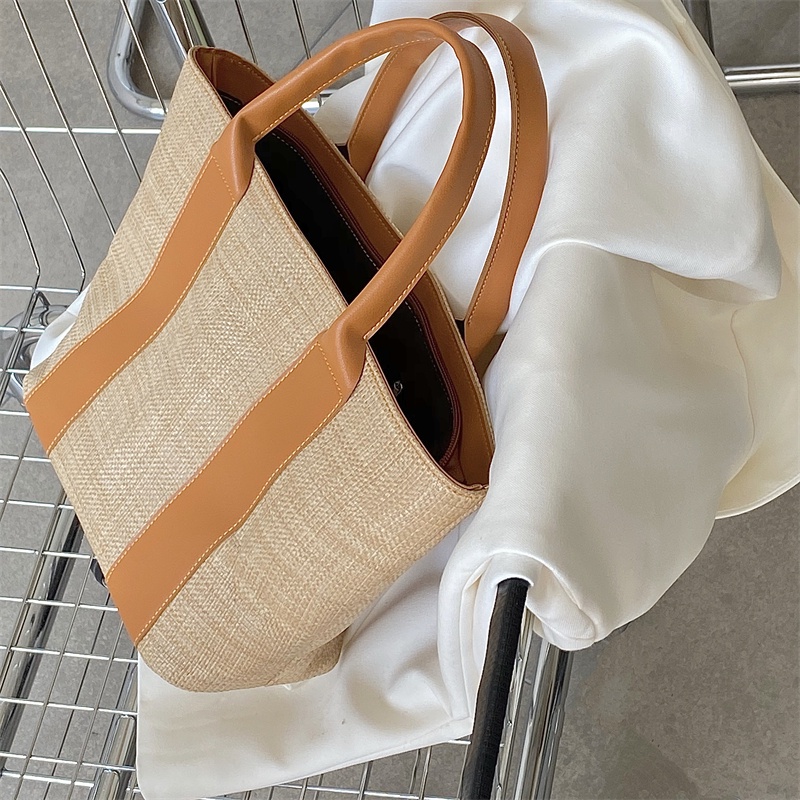 IELGY Túi Xách Đan Rơm Cỡ Lớn Phong Cách Cổ Điển Thời Trang Cho Nữ