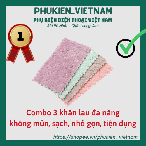 1k - RẺ VÔ ĐỊCH  Combo 3 khăn lau máy tính đa năng