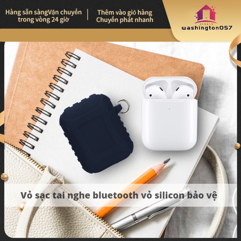 Hàng Hot Đơn giản Phong cách Doanh nhân Hộp sạc tai nghe Bluetooth Nắp đậy bảo vệ cho AirPods Washington057 Hàng giao ngay