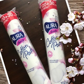 Bông Tẩy Trang Cotton Aura Beauty Cotton Pads 120 +30 Miếng