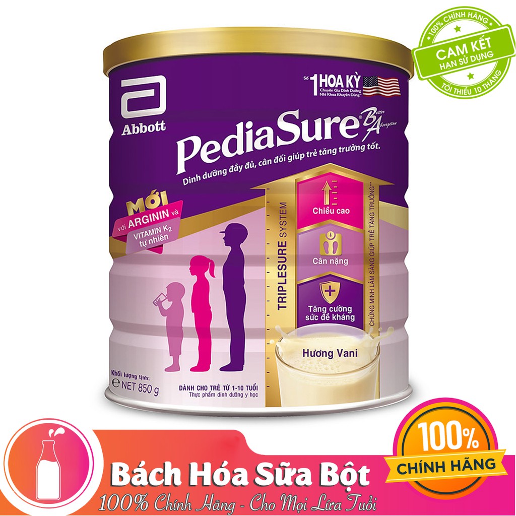 Sữa Bột Pediasure B/A hương Vani - 850g (Date 10/02/2023)/Sữa Nước Pediasure 110ml