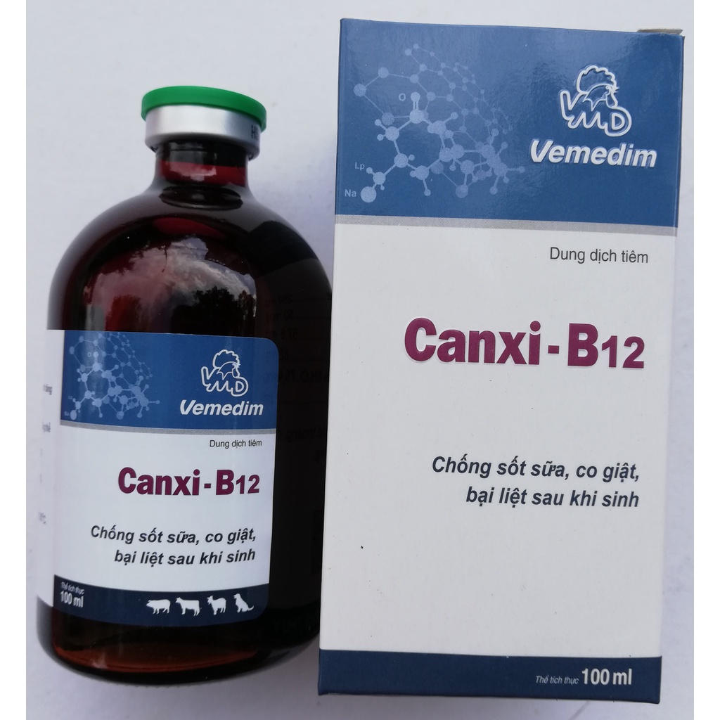 1 lọ CANXI-B12 100ml Dùng tốt cho Trâu, bò, heo, dê, cừu, chó, mèo Gà, vịt, ngan, cút