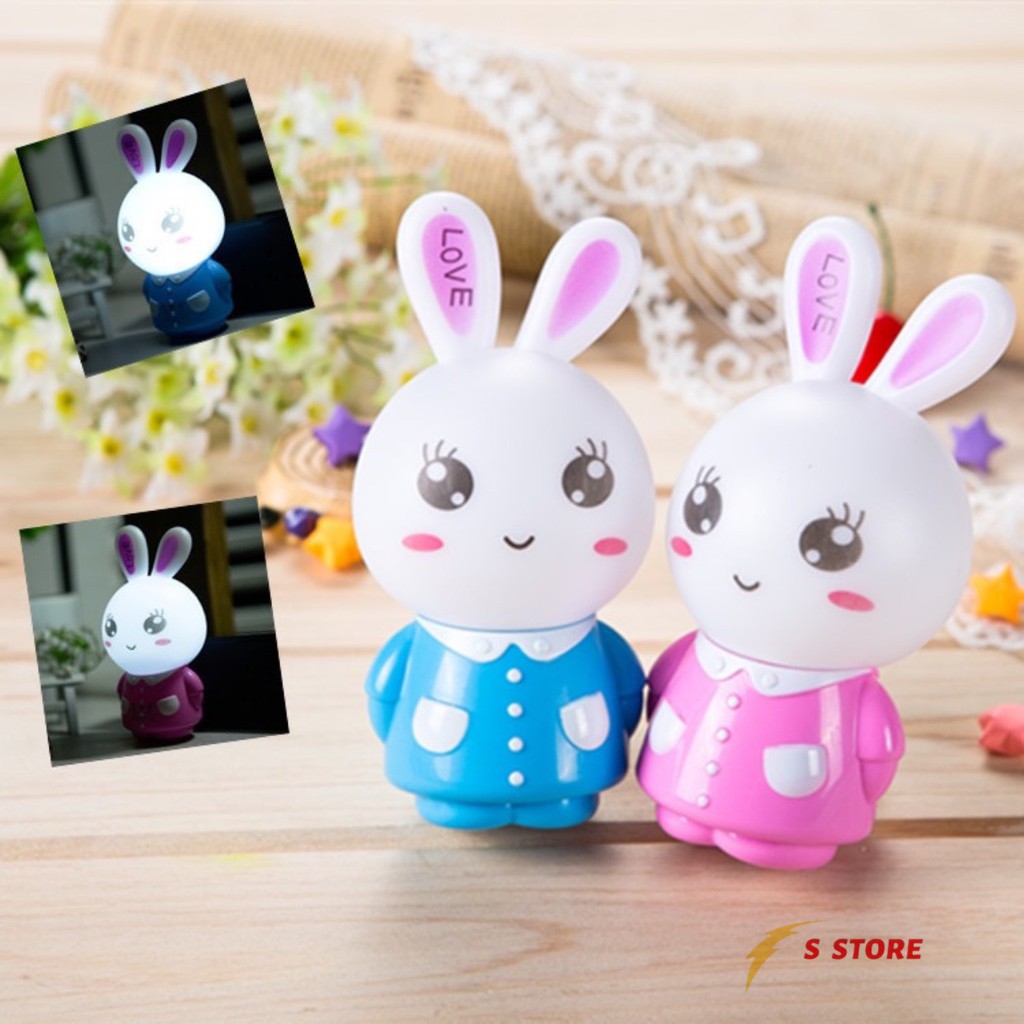 SIÊU RẺ Đèn ngủ cảm biến cảm ứng tự tắt tự sáng ánh sáng trắng thỏ con