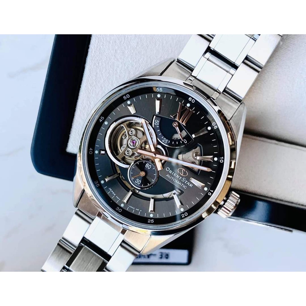 Đồng hồ cơ lộ máy dây kim loại chính hãng ORIENT STAR 2019 SEMI SKELETON RE-AV0004N00B