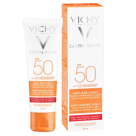Kem Chống Nắng Dưỡng Trắng 3in1 Vichy Da Thường, Da khô 50+