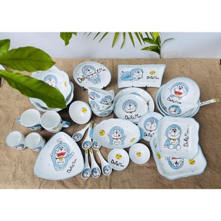 Bát đĩa sứ, Doraemon, chén dĩa dễ thương, bát ăn cơm Gốm Sứ Bát Tràng decor cực xinh Bepxinh999