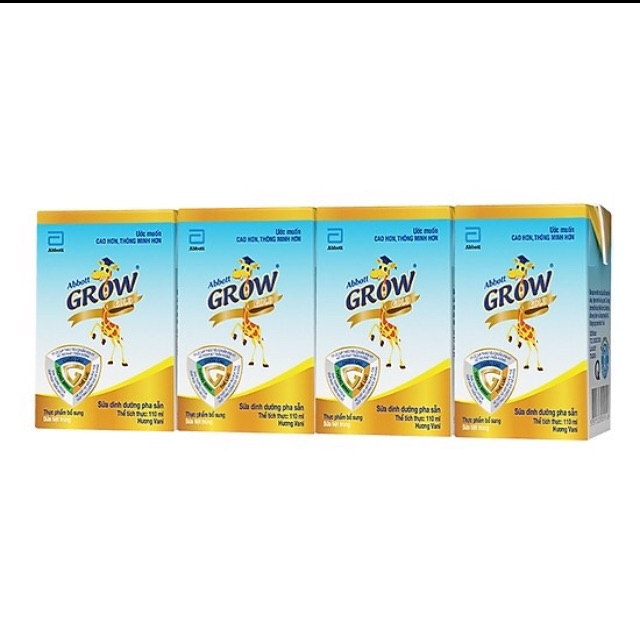 Lốc 4 hộp sữa Abott Grow hương vani 110ml