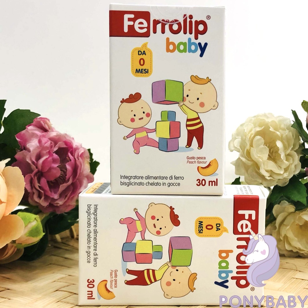 Sắt Ferrolip Baby, sắt hữu cơ cho bé dạng nhỏ giọt vị đào thơm ngon lọ 30 ml