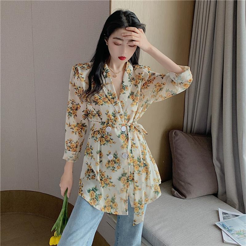 Áo Sơ Mi Chiffon Họa Tiết Hoa Thời Trang Mùa Hè 2022 Phong Cách Pháp Cổ Điển Dành Cho Nữ