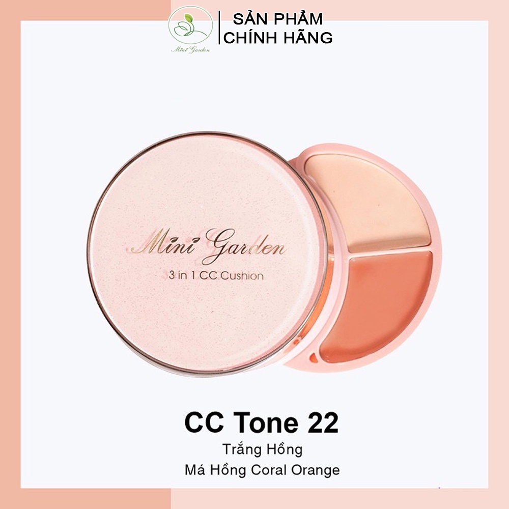 Phấn nước CC Cushion Mini Garden 3In1 SPF 40+ PA+++ tích hợp che khuyết điểm, má hồng