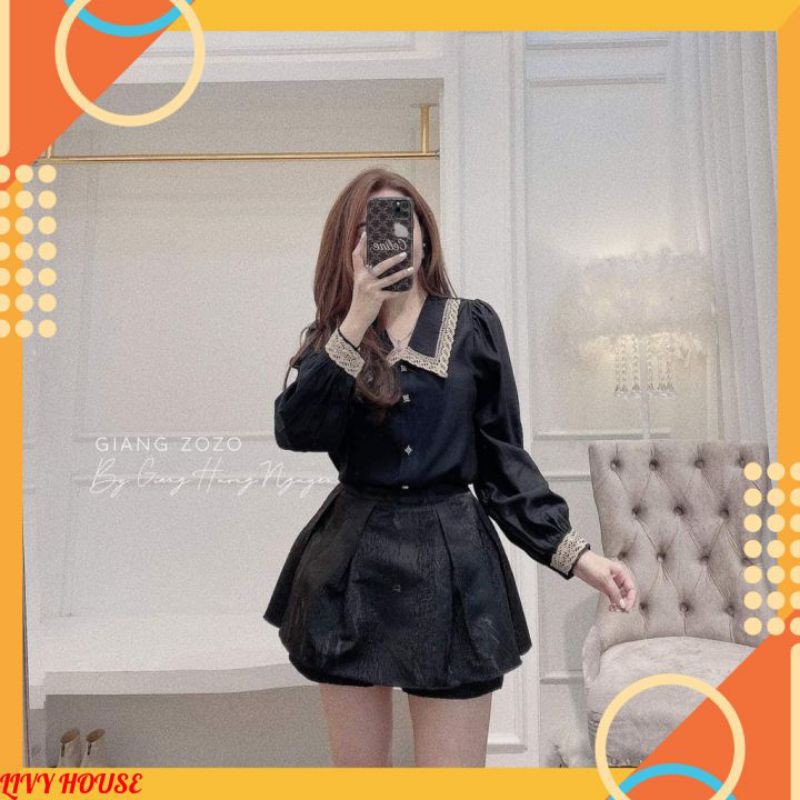 Áo sơ mi nữ kiểu 🍀 MỀM MỊN 🍀 chất tơ mềm mịn, cổ phối ren