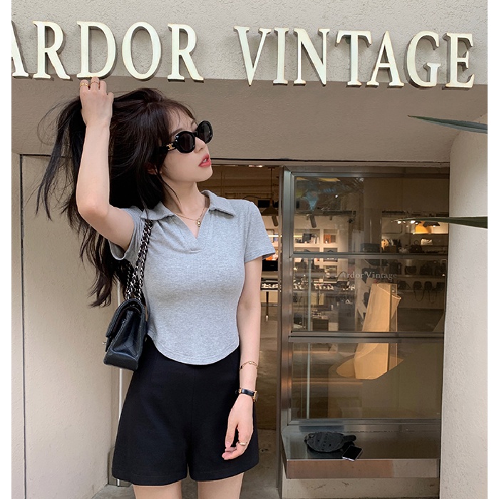 Áo Thun HIIXIIVI Tay Ngắn Cổ Tròn In Chữ Sunset Glow 2022 Phong Cách Hàn Quốc Thời Trang Mùa Hè Cho Nữ