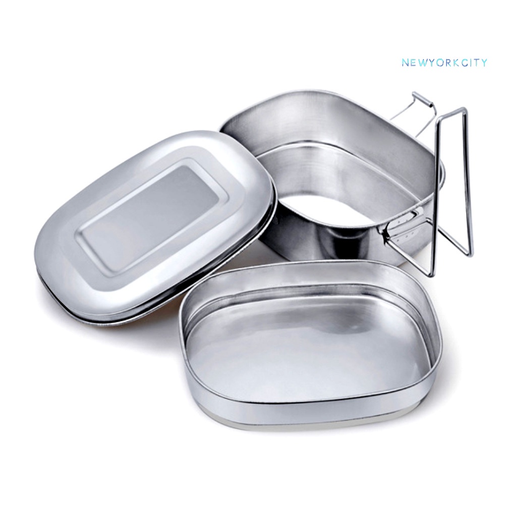 Hộp Đựng Thức Ăn Trưa Hình Chữ Nhật Bằng Thép Không Gỉ