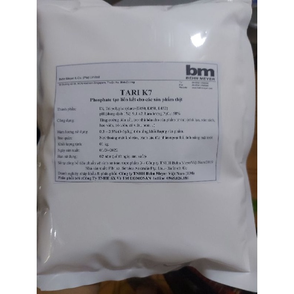 1KG_TARI K7, TẠO GIÒN DAI, THAY THẾ HÀN THE DÙNG TRONG GIÒ CHẢ, XX, CHẢ CÁ,...