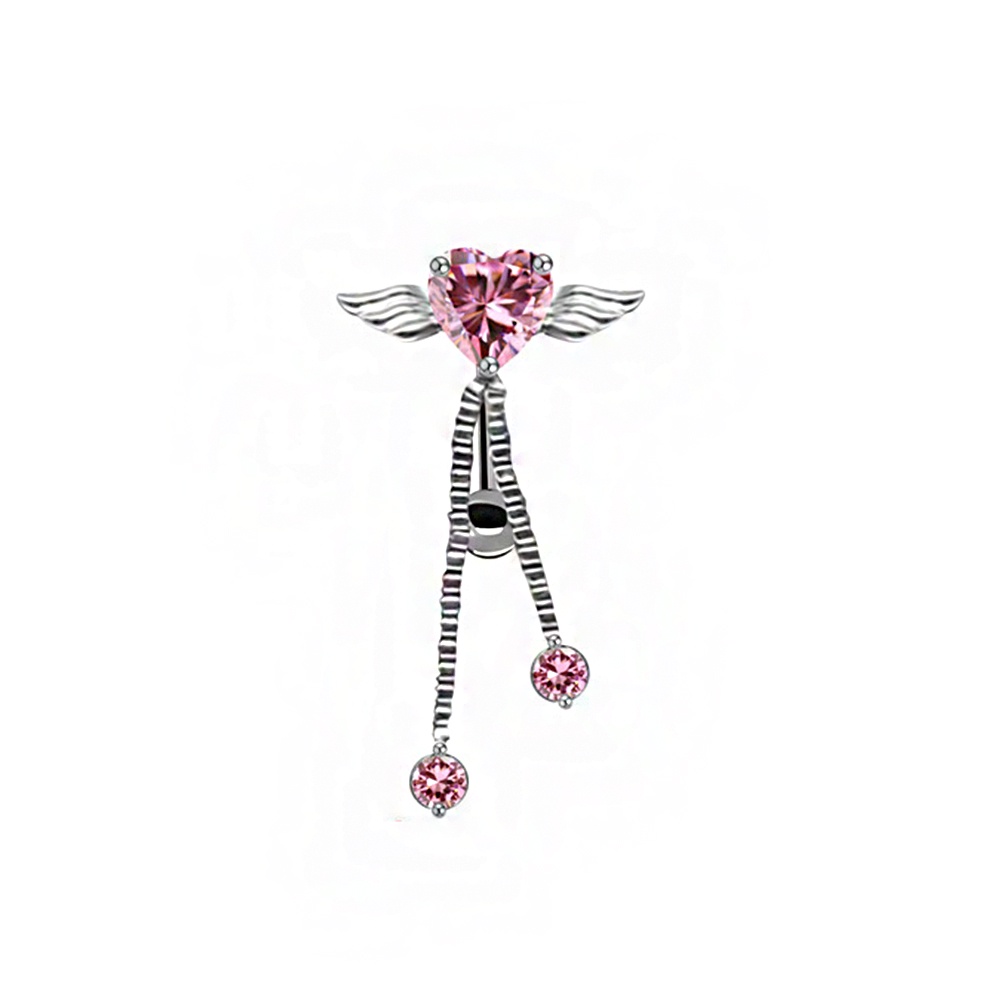 Khuyên Rốn Thép Không Gỉ Đính Đá Zircon Quyến Rũ Thời Trang