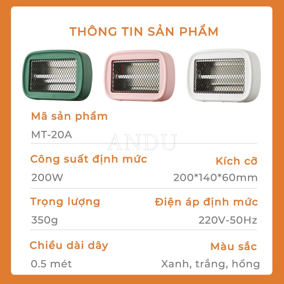 Đèn Sưởi Mini, Đèn Sưởi để bàn cho Văn Phòng Bàn Làm Việc Phòng Ngủ