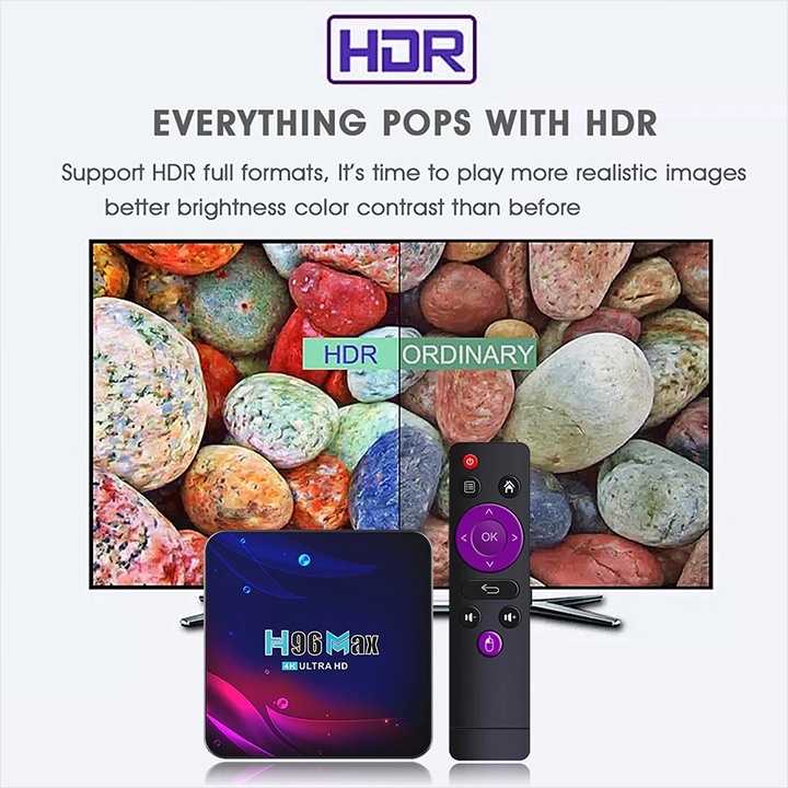 TV box thông minh  H96 Max V11 Android 11.0  RK3318 Ram 4G + 32G Bluetooth 4.0 - Hàng Chính Hãng