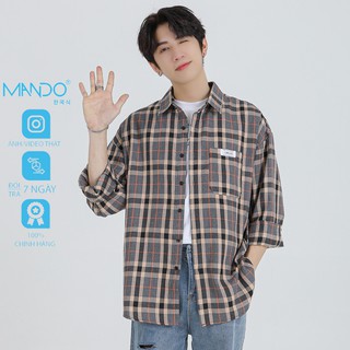 Áo Sơ Mi Nam Dài Tay Kẻ Caro Form Rộng Mềm Mịn Phong Cách Hàn Quốc Thời Trang Nam MANDO  SMD082