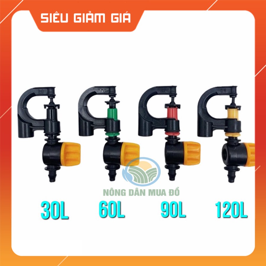 Bịch 100 Béc Phun Mưa, Tưới Cây G5 Chất Liệu Nhựa Cao Cấp Có Van Điều Chỉnh Lưu Lượng Bán Kính