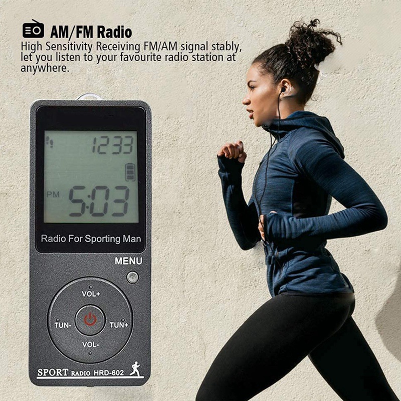 Radio kỹ thuật số có tai nghe có thể sạc lại tiện dụng đa chức năng