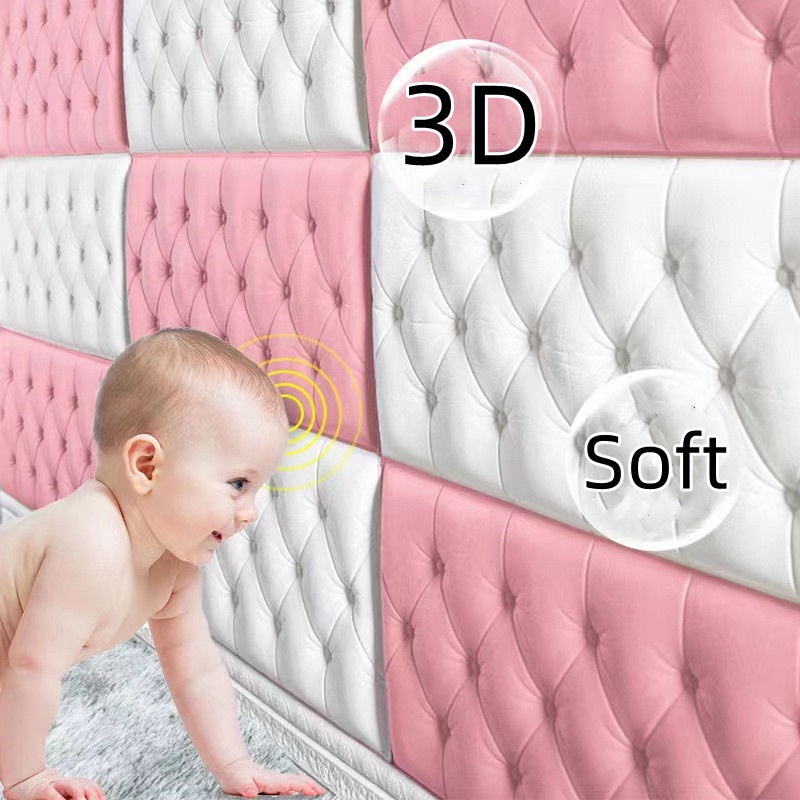 Miếng Dán Tường 3D Bằng Xốp Tự Dính Chống Nước Chống Va Chạm Trang Trí Nhà Cửa