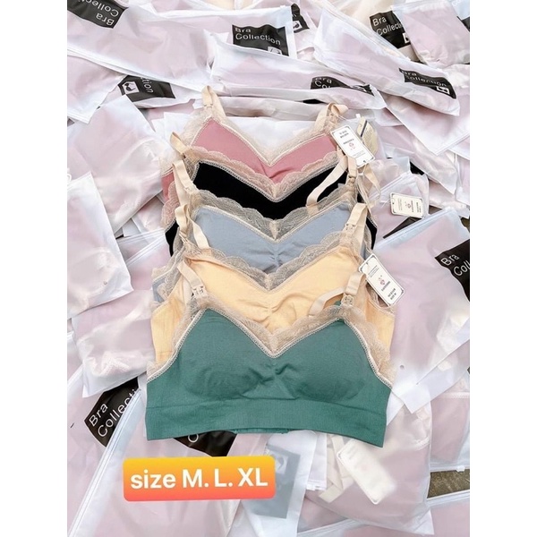 ÁO NGỰC BẦU - ÁO LÓT BẦU CHỐNG CHẢY SỆ PHA REN THUẬN TIỆN CHO BÉ BÚ - ẢNH THẬT SHOP CHỤP