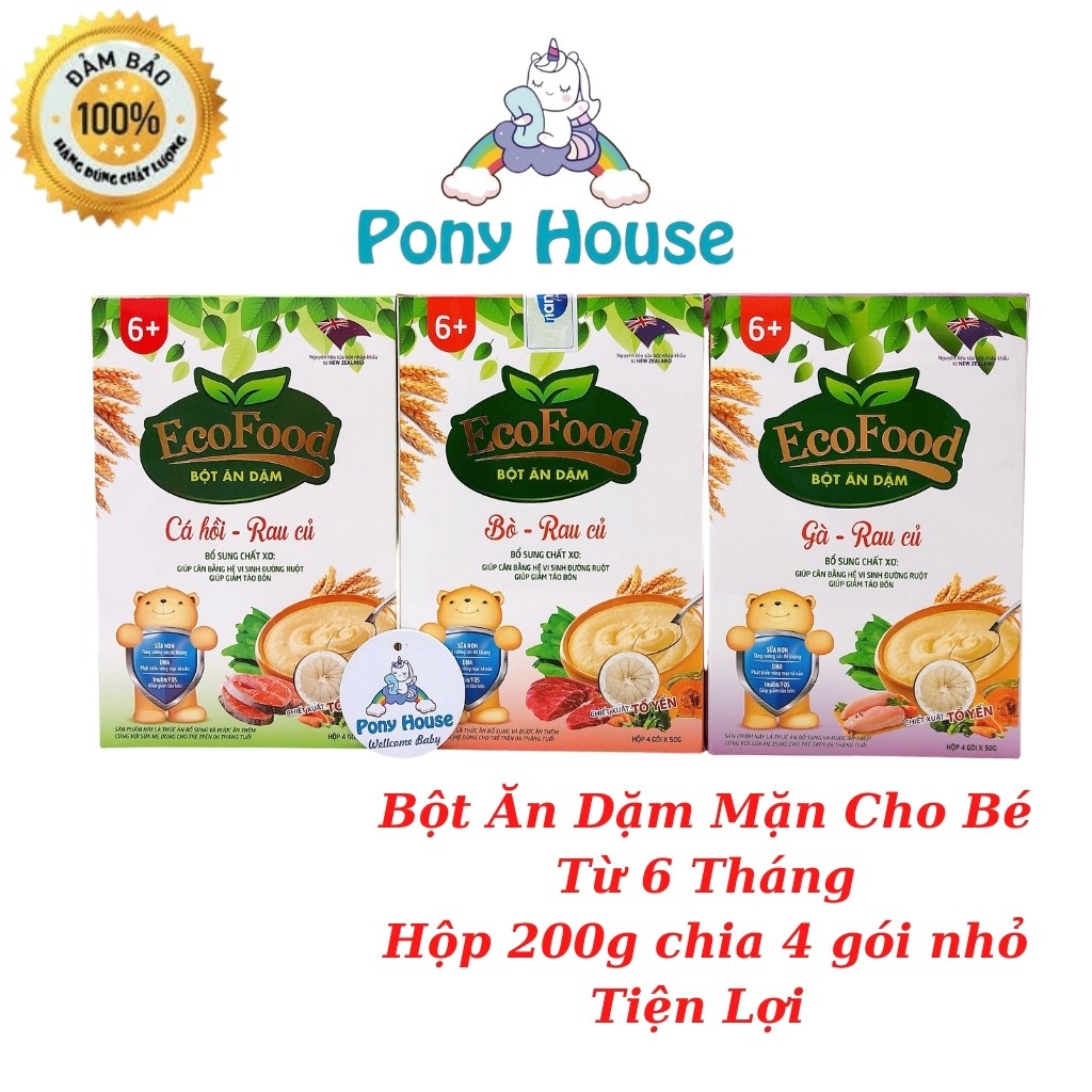 Bột Ăn Dặm Ecofood Cho Bé Từ 6 Tháng Vị Mặn, Vị gà rau củ - Vị bò rau củ - Vị cá hồi rau củ Date 2022