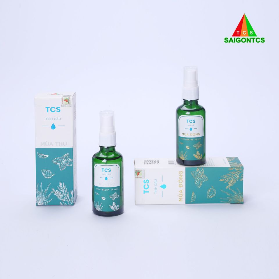 TINH DẦU THIÊN NHIÊN MÙA THU - Chai 50ml -Tràm, Bạc Hà, Sả Java - Sài Gòn TCS- NGĂN NGỪA VIÊM MŨI, VIÊM MŨI DỊ ỨNG