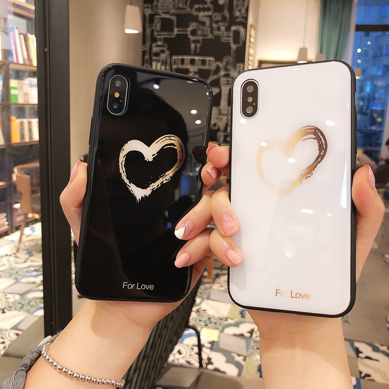 [ IPHONE-SAMSUNG ] Ốp Lưng Kính Cường Lực For Love