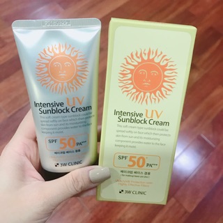 Kem chống nắng 3W Clinic Intensive UV Sunblock Cream SPF 50 Pa+++