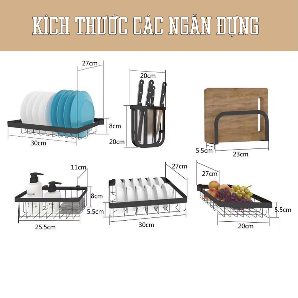 Kệ Úp Bát Đĩa Trên Bồn Rửa-Kệ Chén Bát Dài 85cm và 95cm Loại Siêu Dày -Thép Chống Gỉ - Sơn Tĩnh Điện 3 Lớp