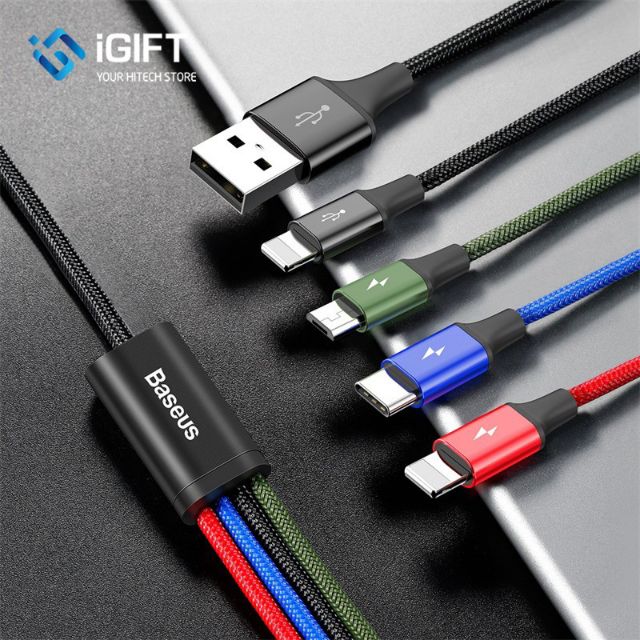 Cáp sạc 4 trong 1 Baseus - CA1T4 (Lightning - Type C - Micro USB