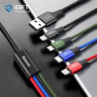 Cáp sạc 4 trong 1 baseus - ca1t4 (lightning - type c - micro usb