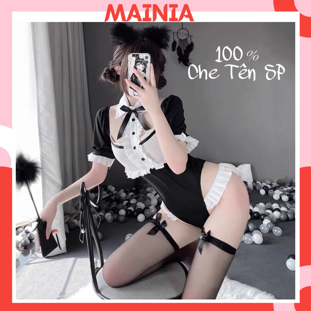 Bộ Đồ Ngủ Cosplay Cô Nàng Hầu Gái Phối Cổ Sơ Mi Xinh Xắn quyến Rũ Sexy Gợi Cảm Mainia Shop