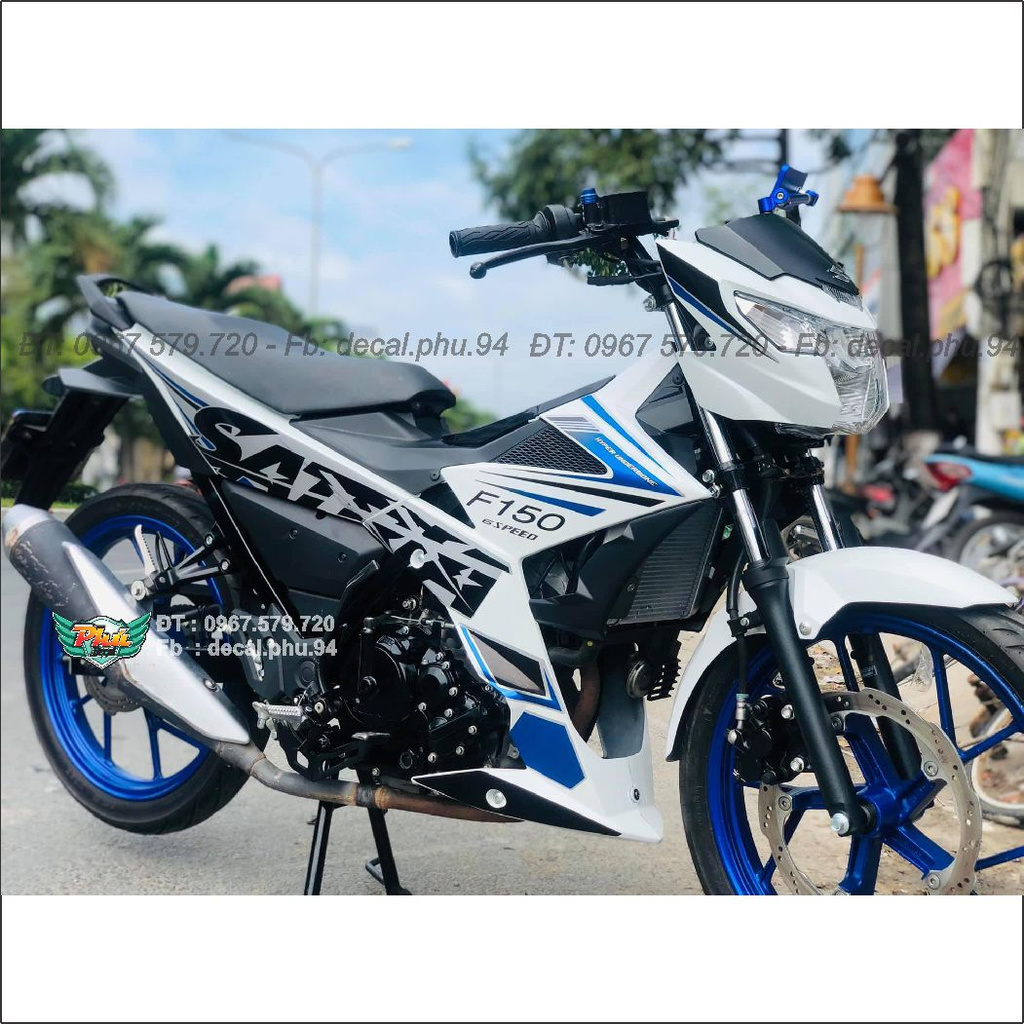 Tem rời Satria Trắng Xanh đen (J)