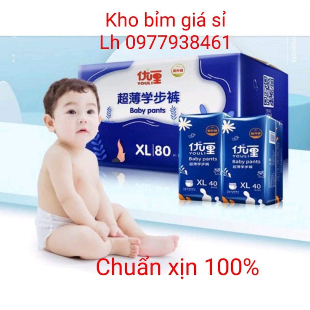 Bỉm YOULI nội địa Trung cao cấp quần / dán size S108, M92, L84, XL76, XXL72, XXXL68 Tã bỉm siêu thấm hút thoáng khí