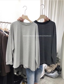 Pull kẻ dài tay dáng rộng