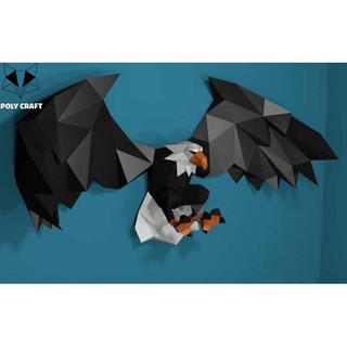Mô hình giấy động vật decor trang trí tường chim Đại bàng 3D POLYCRAFT