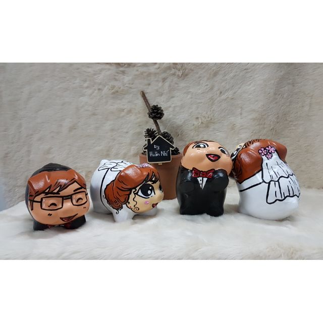 Heo đất handmade - cô dâu chú rể