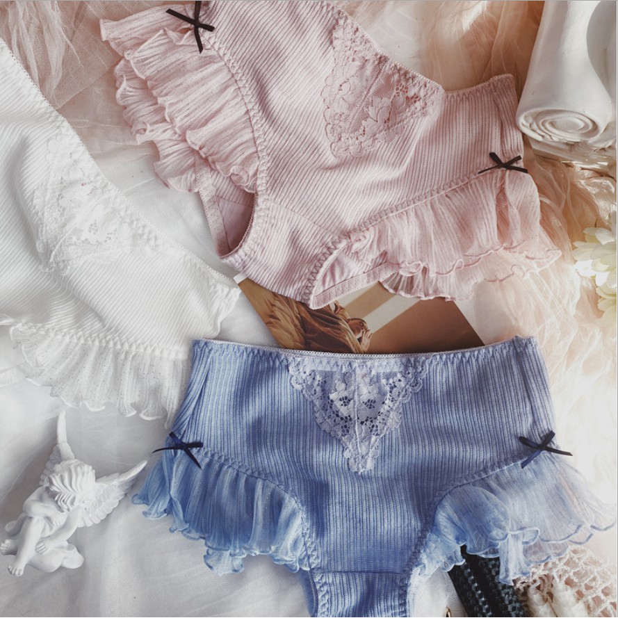 QUẦN LÓT NỮ COTTON LƯNG CAO NHÚN BÈO PHONG CÁCH NGỌT NGÀO