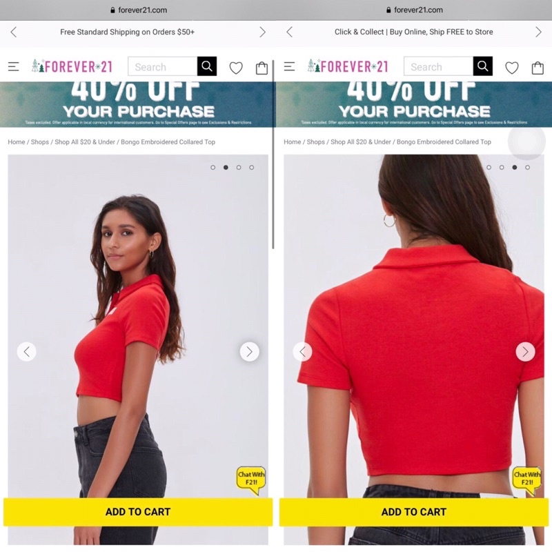 ✨ Áo thun croptop polo F-21 xuất xịn