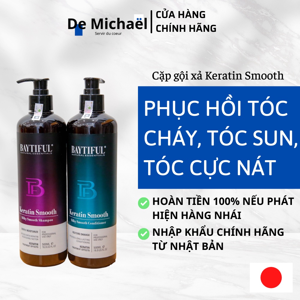 [Hàng Nhật] Dầu gội xả Keratin phục hồi hư tổn khô xơ gãy rụng chăm sóc tóc nhuộm uốn Baytiful Keratin Smooth | BigBuy360 - bigbuy360.vn