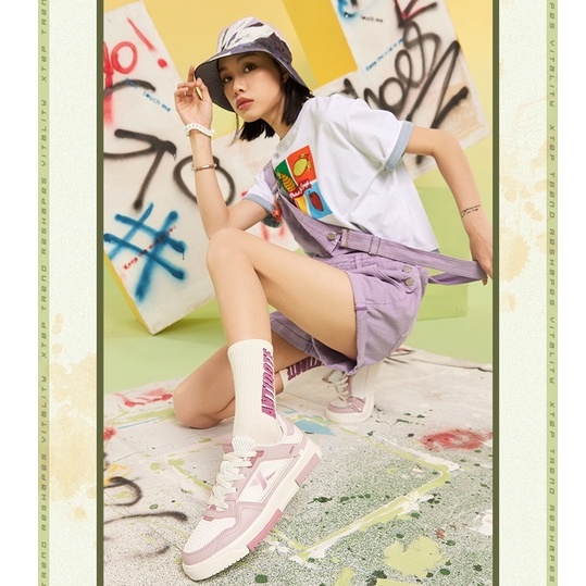 Giày thể thao XTEP phối lưới thoáng khí phong cách Hàn Quốc thời trang dành cho nữ