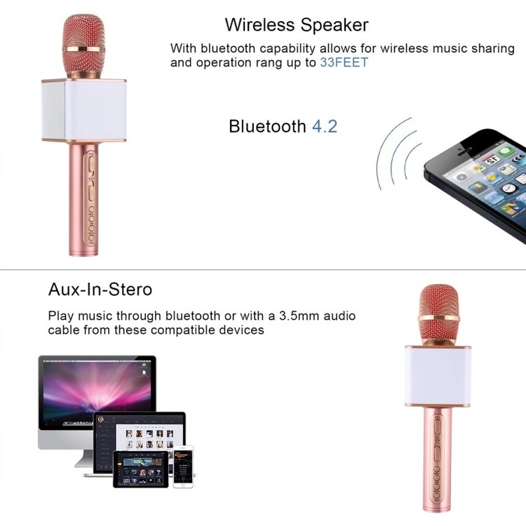 [Mã ELHACE giảm 4% đơn 300K] Micro Karaoke Bluetooth Hát karaoke SD-08, Bass Trầm Cực Lớn, Kết Nối Được Thẻ Nhớ.