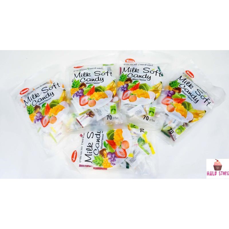 Kẹo Dẻo Milk Soft Candy Trái Cây Thái Lan gói 320g